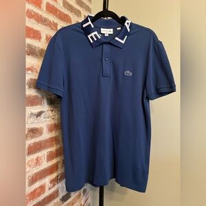 Lacoste Semi Fancy Slim Fit Piqué Knit Polo 
Color: Globe | size Medium